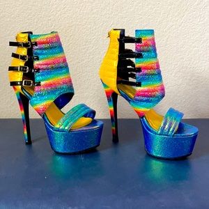 Privileged Iridescent Platform Sandal Stiletto